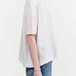 Pas de Calais Designer Brand Recycled Cotton Relaxed Short Sleeve T-Shirt in White