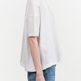 Pas de Calais Designer Brand Recycled Cotton Relaxed Short Sleeve T-Shirt in White