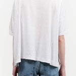 White Recycled Cotton Relaxed Short Sleeve T-Shirt by Pas de Calais Designer Brand 