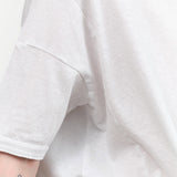 Recycled Cotton Relaxed Short Sleeve T-Shirt in White by Pas de Calais Designer Brand 