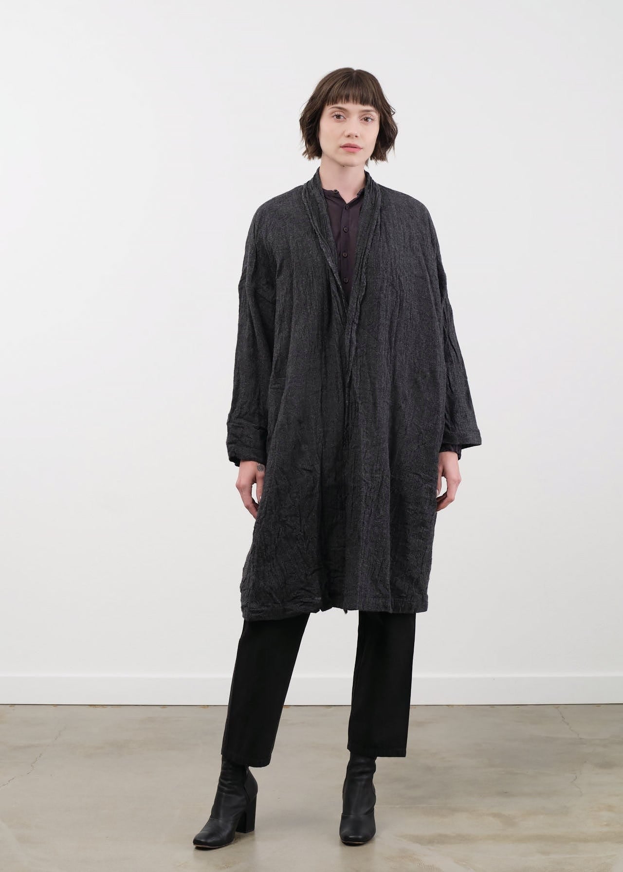 Pas de Calais Apparel Womens Outerwear Refined Wool Gauze Coat