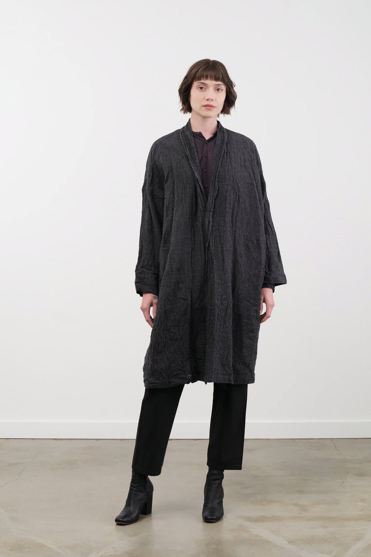 Pas de Calais Apparel Womens Outerwear Refined Wool Gauze Coat