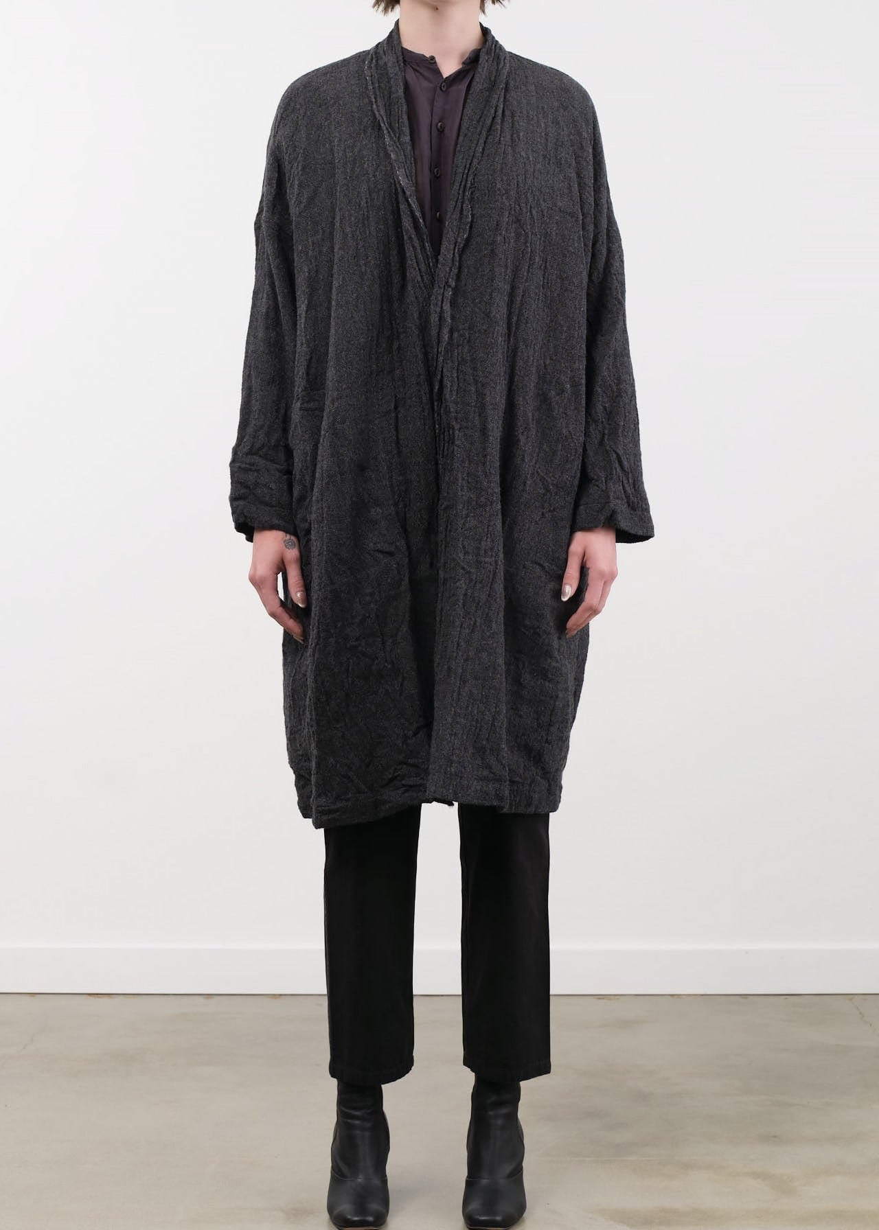 Pas de Calais Apparel Womens Outerwear Refined Wool Gauze Coat