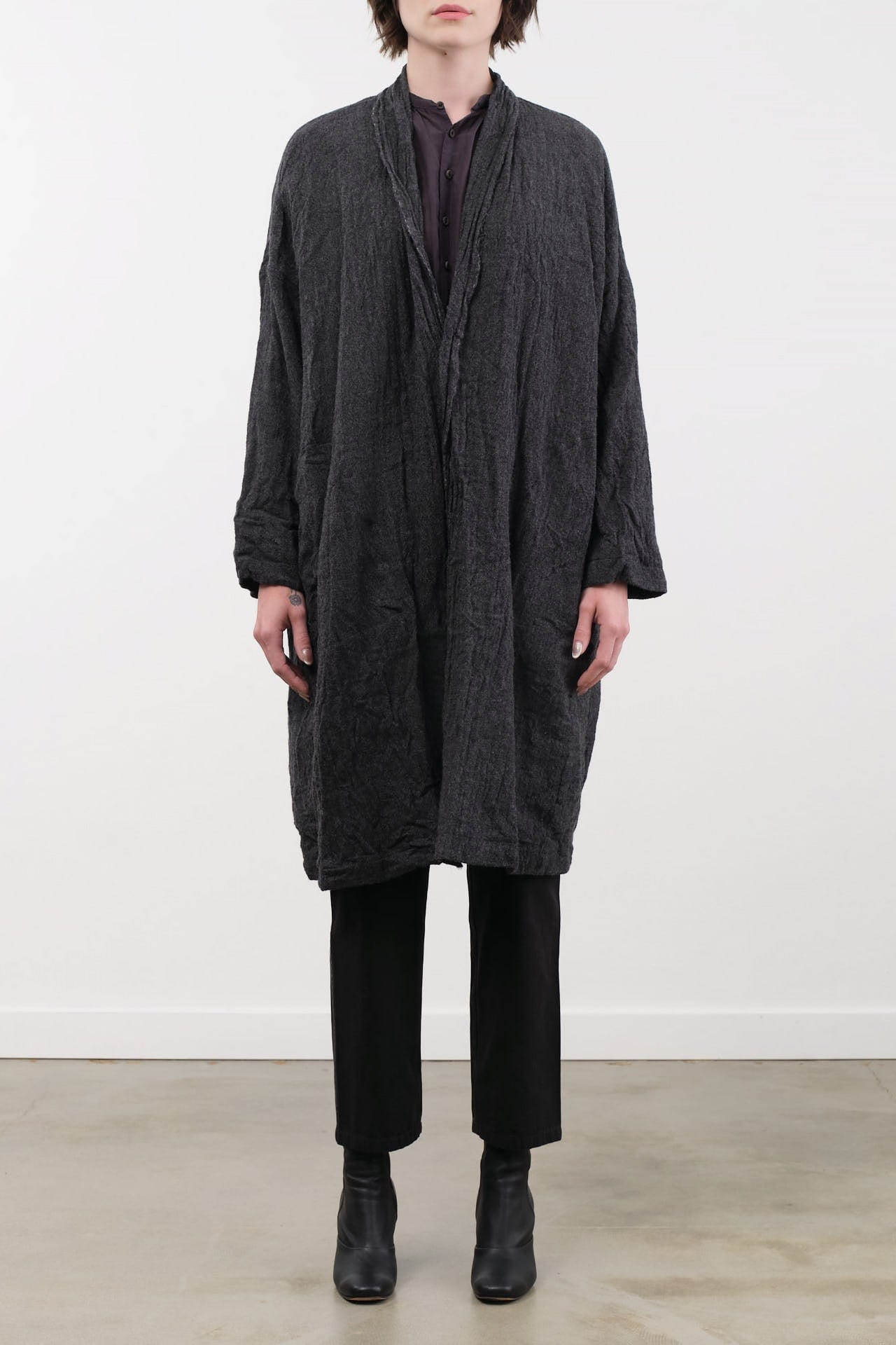 Pas de Calais Apparel Womens Outerwear Refined Wool Gauze Coat