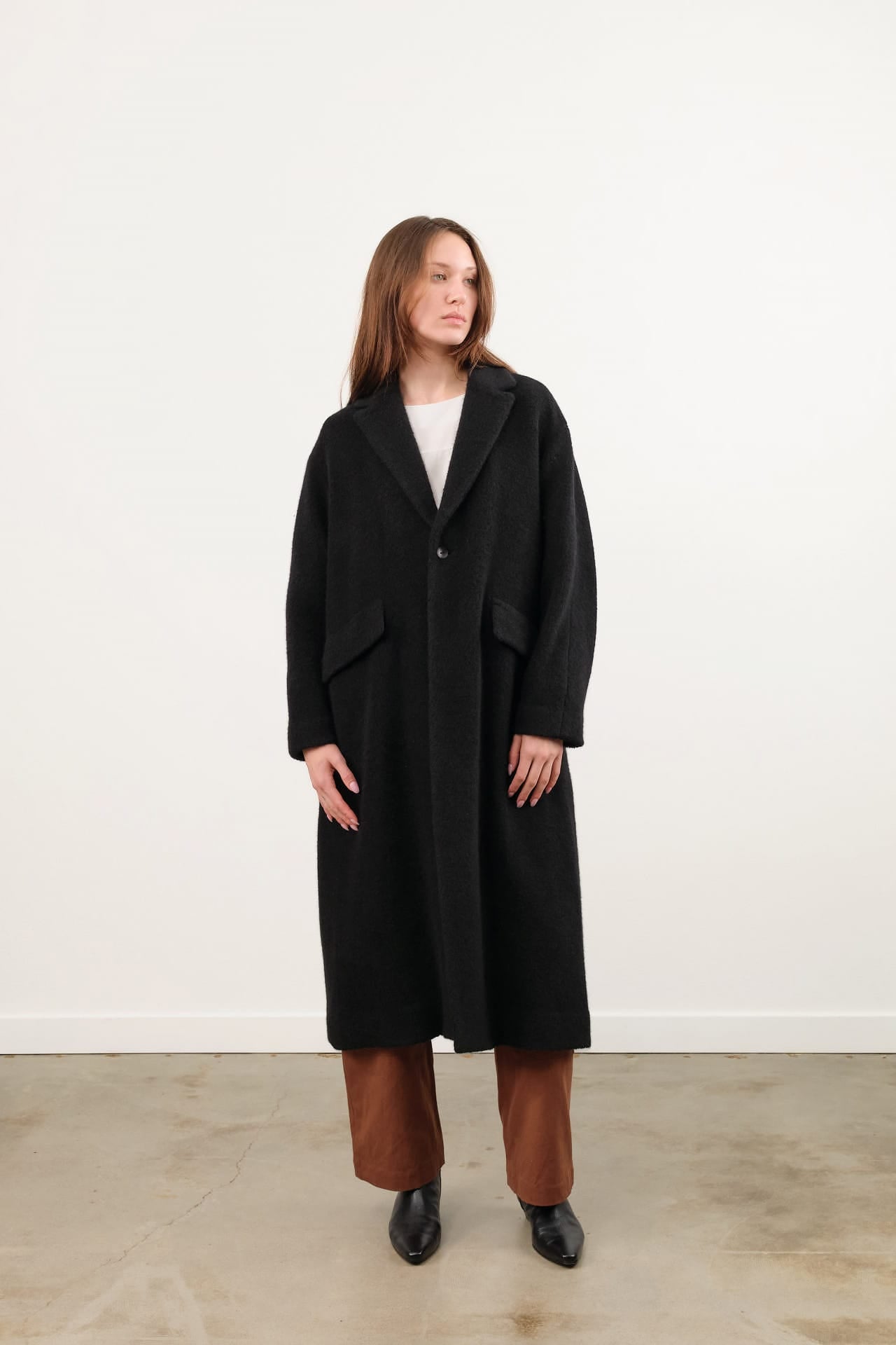 Pas de Calais Apparel Womens Outerwear Relax Cashmere Oversized Long Coat
