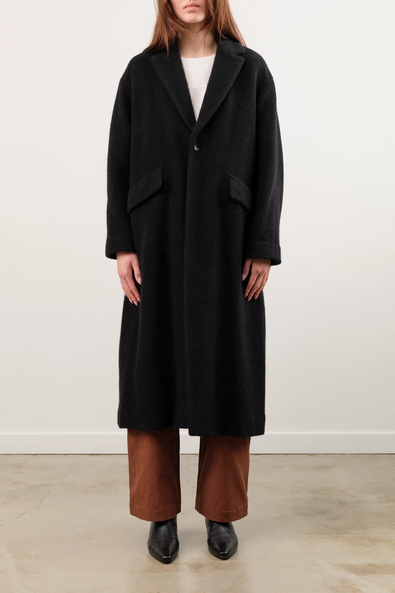 Pas de Calais Apparel Womens Outerwear Relax Cashmere Oversized Long Coat