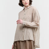 Pas de Calais Tencel/Ramie Botanical Dye Blouse in Grey