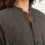 Pas de Calais Apparel Womens Jackets Washed Double-Sided Brushed Linen Canvas Shirt Jacket