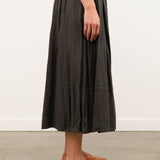 Pas de Calais Apparel Womens Skirts Washed Double-Sided Brushed Linen Canvas Skirt