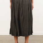 Pas de Calais Apparel Womens Skirts Washed Double-Sided Brushed Linen Canvas Skirt