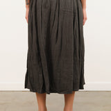 Pas de Calais Apparel Womens Skirts Washed Double-Sided Brushed Linen Canvas Skirt
