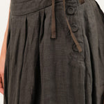 Pas de Calais Apparel Womens Skirts Washed Double-Sided Brushed Linen Canvas Skirt