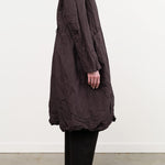 Pas de Calais Apparel Womens Outerwear Washed Organic Cotton ECOPET Mini Check Tailored Coat