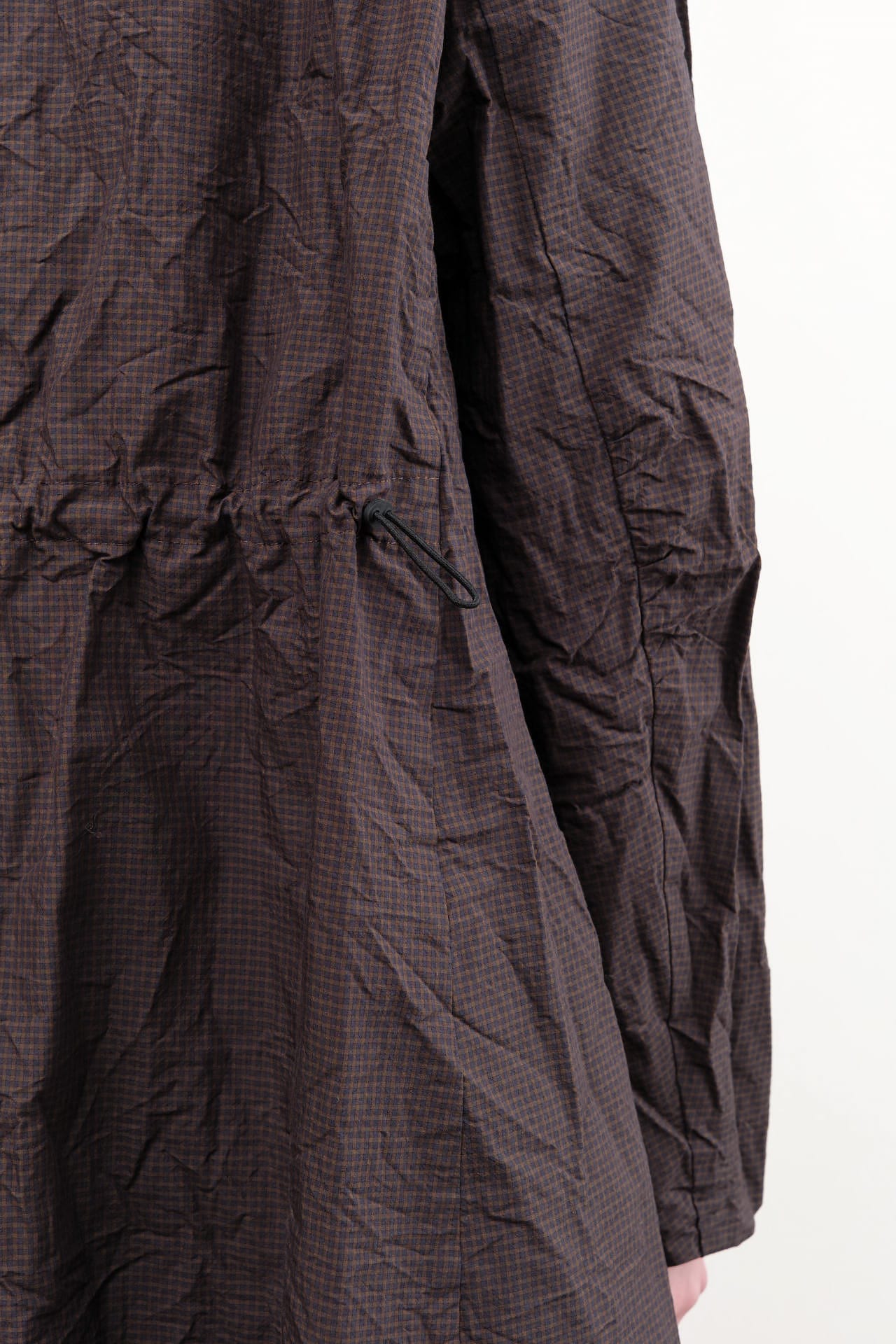 Pas de Calais Apparel Womens Outerwear Washed Organic Cotton ECOPET Mini Check Tailored Coat