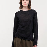 Pas de Calais Apparel Womens Sweaters Wool Gauze Crinkle Pullover Jersey in Charcoal