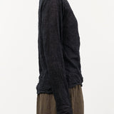 Pas de Calais Apparel Womens Sweaters Wool Gauze Crinkle Pullover Jersey in Charcoal