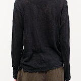 Pas de Calais Apparel Womens Sweaters Wool Gauze Crinkle Pullover Jersey in Charcoal