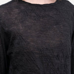 Pas de Calais Apparel Womens Sweaters Wool Gauze Crinkle Pullover Jersey in Charcoal