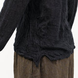Pas de Calais Apparel Womens Sweaters Wool Gauze Crinkle Pullover Jersey in Charcoal