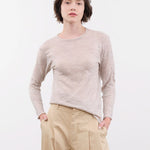 Pas de Calais Apparel Womens Sweaters Wool Gauze Crinkle Pullover Jersey in Ivory