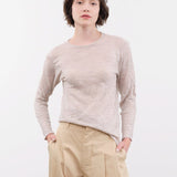 Pas de Calais Apparel Womens Sweaters Wool Gauze Crinkle Pullover Jersey in Ivory