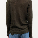 Pas de Calais Apparel Womens Sweaters Wool Gauze Crinkle Pullover Jersey in Khaki