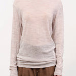 Pas de Calais Apparel Womens Sweaters Wool Gauze Crinkle Turtleneck Jersey Pullover in Ivory