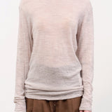 Pas de Calais Apparel Womens Sweaters Wool Gauze Crinkle Turtleneck Jersey Pullover in Ivory