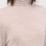 Pas de Calais Apparel Womens Sweaters Wool Gauze Crinkle Turtleneck Jersey Pullover in Ivory