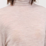Pas de Calais Apparel Womens Sweaters Wool Gauze Crinkle Turtleneck Jersey Pullover in Ivory