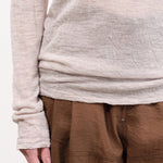 Pas de Calais Apparel Womens Sweaters Wool Gauze Crinkle Turtleneck Jersey Pullover in Ivory