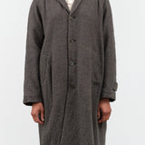 Wool Gauze Houndstooth Coat in Beige by Pas de Calais