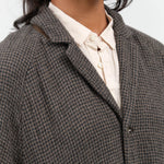 Beige Wool Gauze Houndstooth Coat by Pas de Calais 