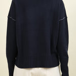 Back of Baby Cashmere Crew in Navy