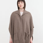 Paychi Guh Apparel Womens Sweaters Collared Wrap Caribou