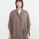 Paychi Guh Apparel Womens Sweaters Collared Wrap Caribou