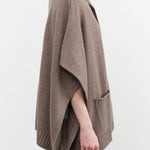 Paychi Guh Apparel Womens Sweaters Collared Wrap Caribou