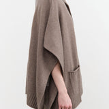 Paychi Guh Apparel Womens Sweaters Collared Wrap Caribou