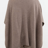 Paychi Guh Apparel Womens Sweaters Collared Wrap Caribou