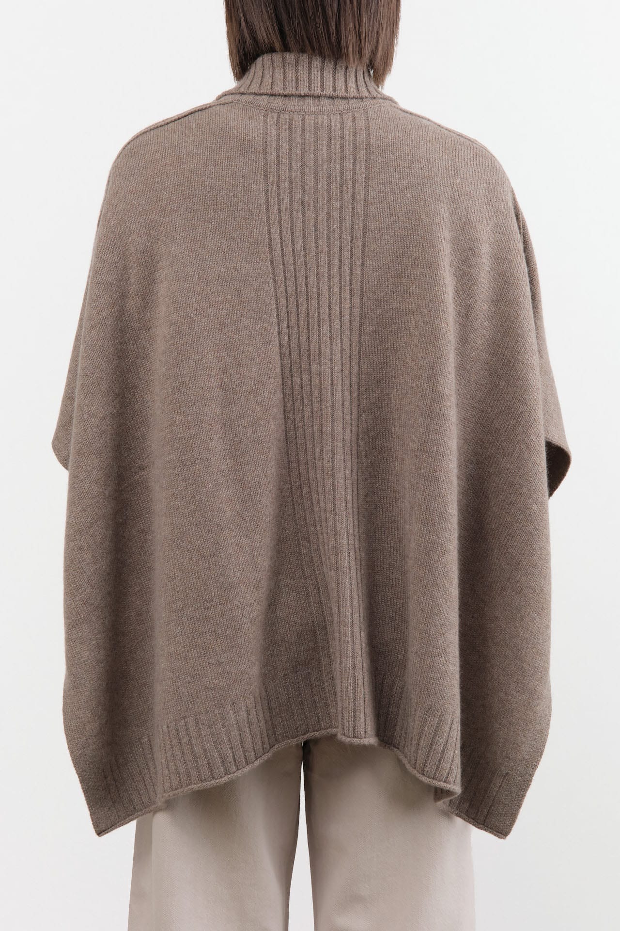 Paychi Guh Apparel Womens Sweaters Collared Wrap Caribou
