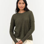 Paychi Guh Dreamy Two Tone Pullover in Moss