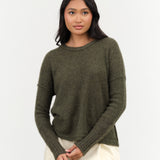 Paychi Guh Dreamy Two Tone Pullover in Moss