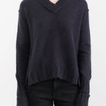 Paychi Guh Apparel Womens Sweaters Dreamy V-Neck Pullover in Black