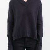 Paychi Guh Apparel Womens Sweaters Dreamy V-Neck Pullover in Black