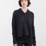 Paychi Guh Apparel Womens Sweaters Dreamy V-Neck Pullover in Black