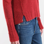 Paychi Guh Apparel Womens Sweaters Dreamy V-Neck Pullover in Garnet