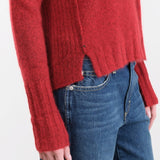 Paychi Guh Apparel Womens Sweaters Dreamy V-Neck Pullover in Garnet