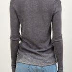 Back of L/S Printed Crew in Grey