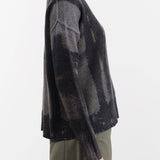 Paychi Guh Apparel Womens Sweaters Painted Plaid Crew