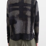 Paychi Guh Apparel Womens Sweaters Painted Plaid Crew